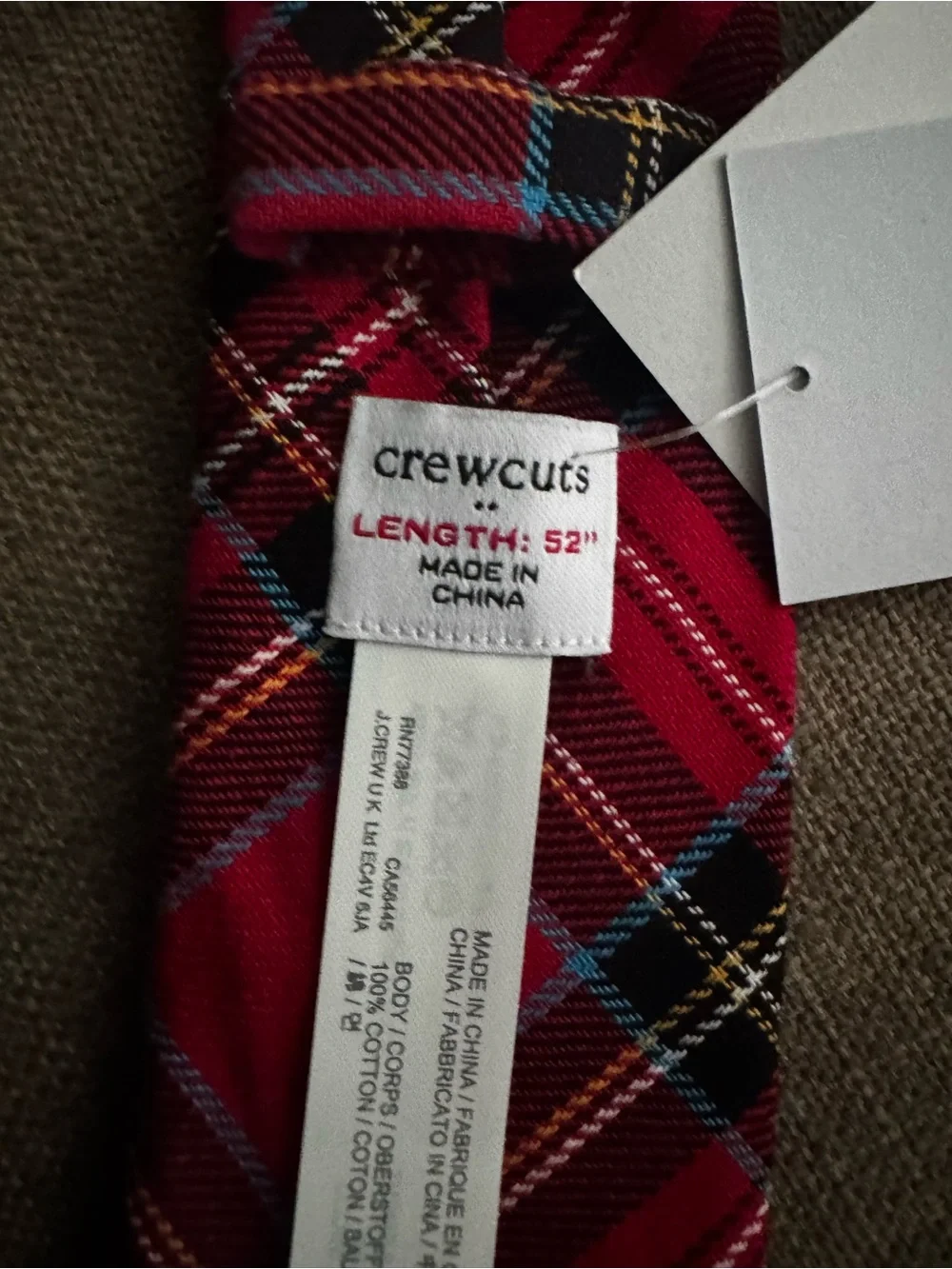 J. Crew Crewcuts Boy’s Red Plaid Tie